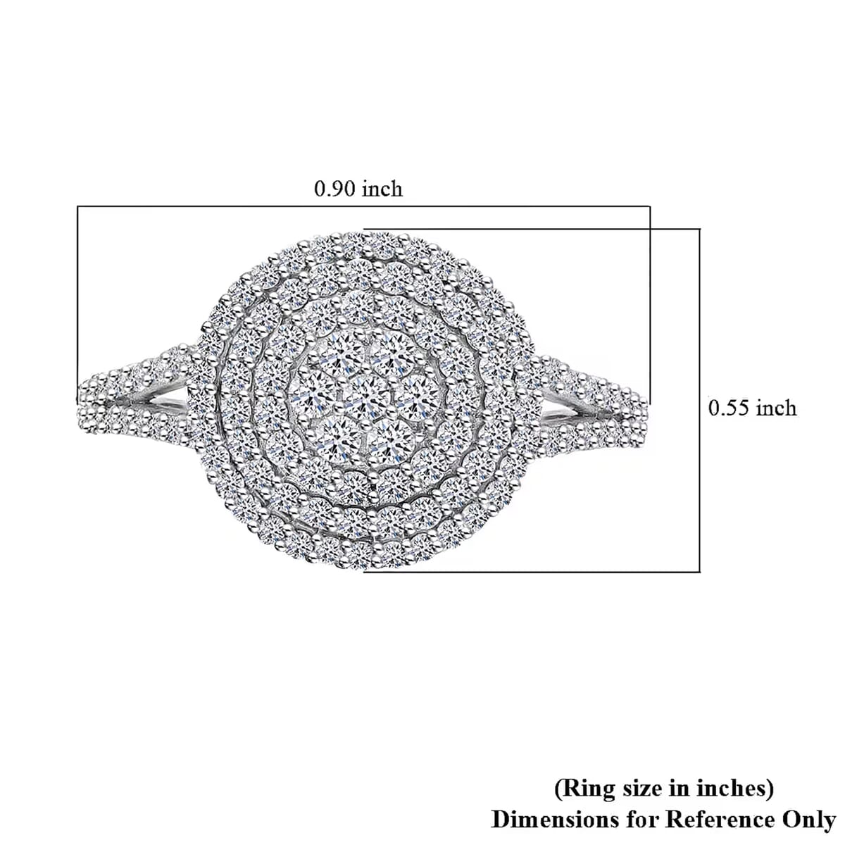 10K White Gold G-H SI Luxuriant Lab Grown Diamond Cocktail Ring (Size 6.0) 1.00 ctw image number 7