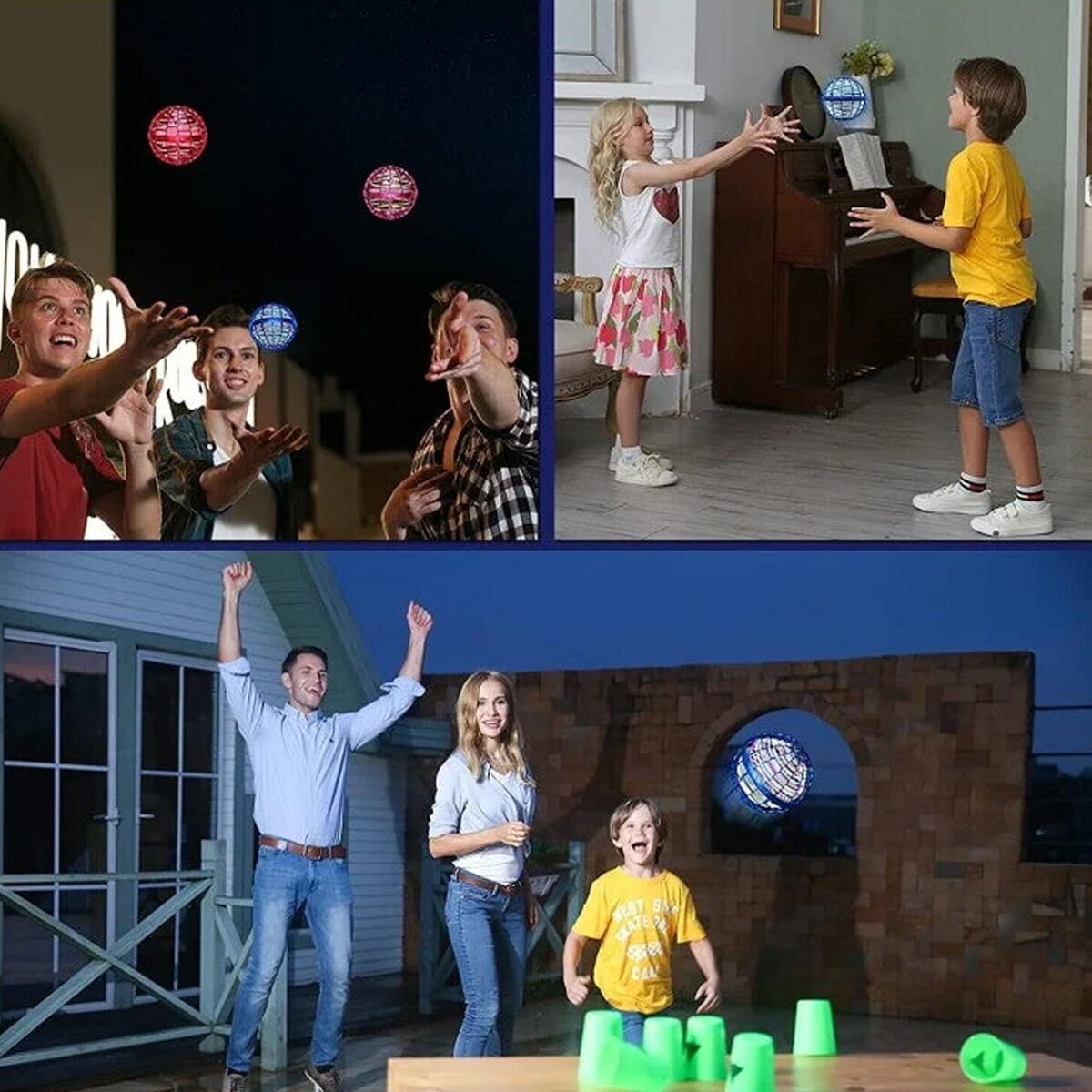Blue Flying Ball with Controller, Flying Spinner Toys For Children, Boomerang Ball For Kids, USB Rechargeable Built-in RGB Lights 360°Rotating Magic Controller image number 3