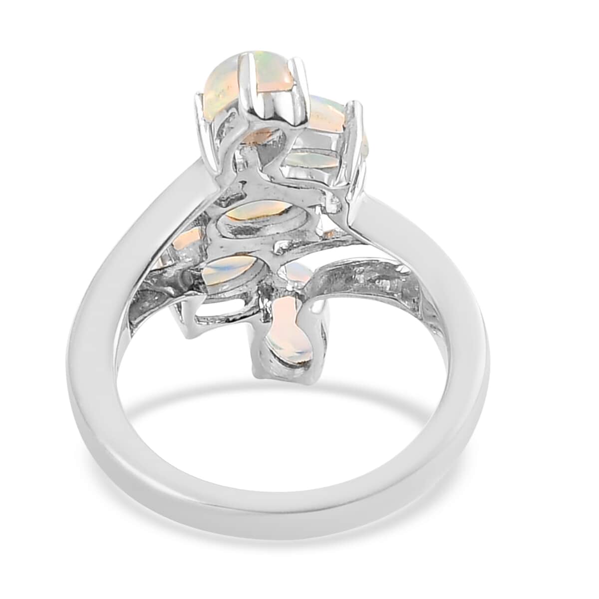 Ethiopian Welo Opal 5 Stone Ring in Platinum Over Sterling Silver (Shipped in 4-5 Business Days) 1.50 ctw image number 4