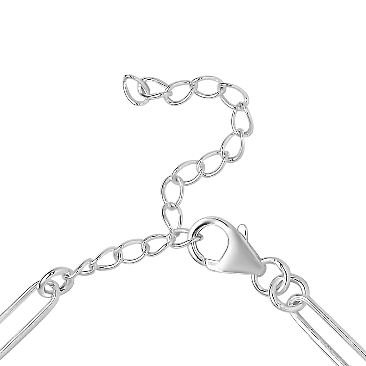 Artisan Crafted Sterling Silver Paper Clip Chain Bracelet (6.5-8.5In) 2.90 Grams image number 3