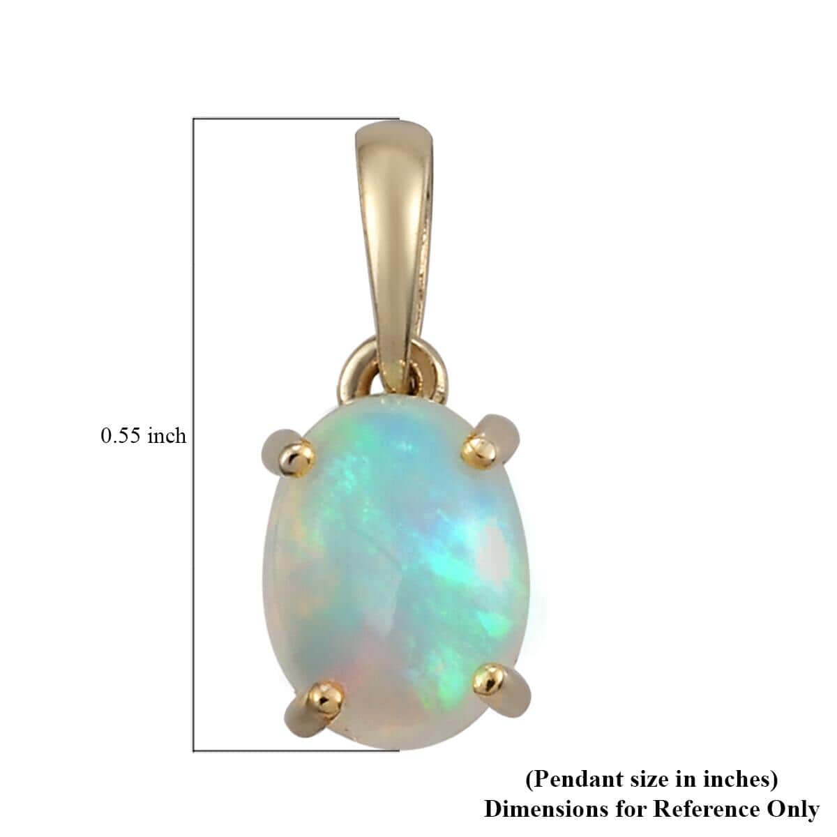 LUXORO 10K Yellow Gold Premium Ethiopian Welo Opal Solitaire Pendant 0.85 ctw image number 4