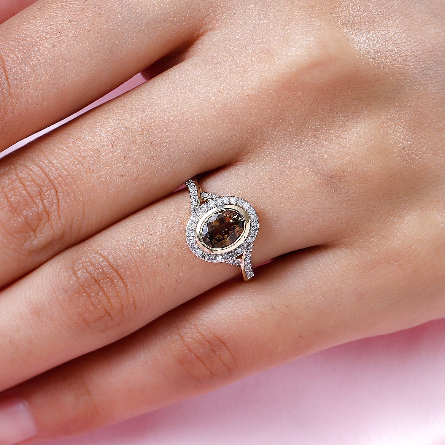 Premium Yellow Tanzanite and Diamond G-H I2-I3 1.60 ctwx Ring in 14K Yellow Gold (Size 11.5)