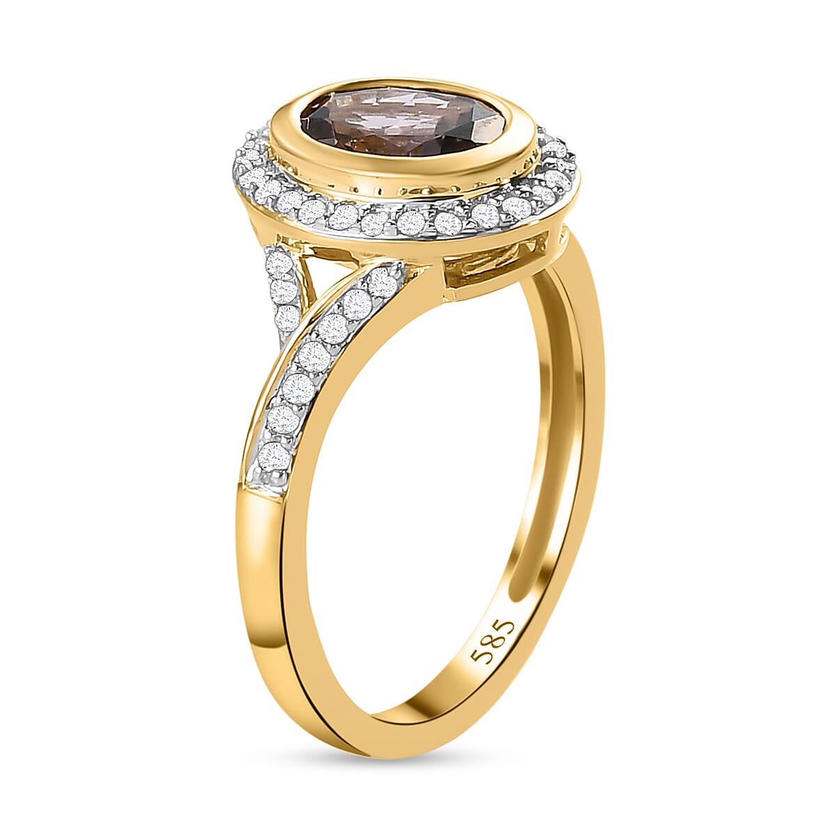 Premium Yellow Tanzanite and Diamond G-H I2-I3 1.60 ctwx Ring in 14K Yellow Gold (Size 11.5)
