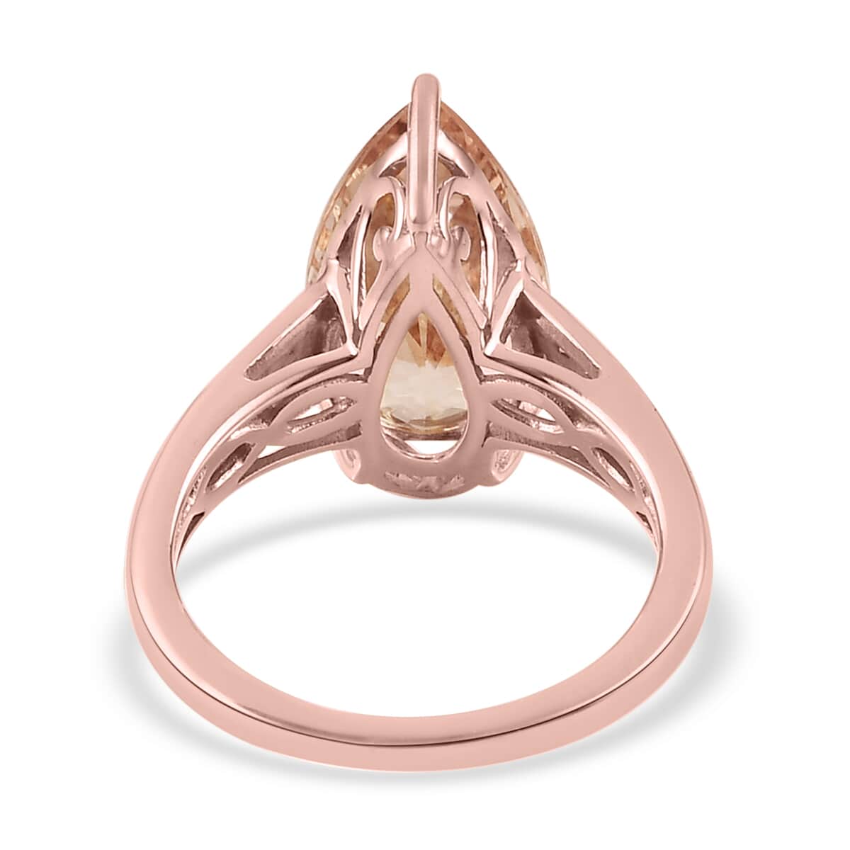 Luxoro 14K Rose Gold AAA Marropino Morganite and G-H I3 Diamond Ring (Size 6.0) 4 Grams 5.25 ctw image number 4