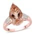 Luxoro 14K Rose Gold AAA Marropino Morganite and G-H I3 Diamond Ring (Size 9.0) 4 Grams 5.25 ctw image number 0