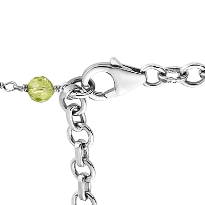 GP Italian Garden Collection Green Gold Quartz and Multi Gemstone Bee Necklace 18 Inches in Platinum Over Sterling Silver 10.40 Grams 34.90 ctw