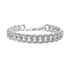 Austrian Crystal Curb Link Bracelet in Silvertone (7.5-9.5In) image number 0