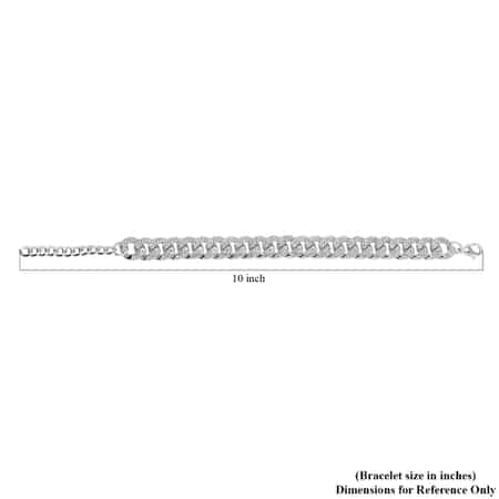 Austrian Crystal Curb Link Bracelet in Silvertone (7.5-9.5In) image number 4