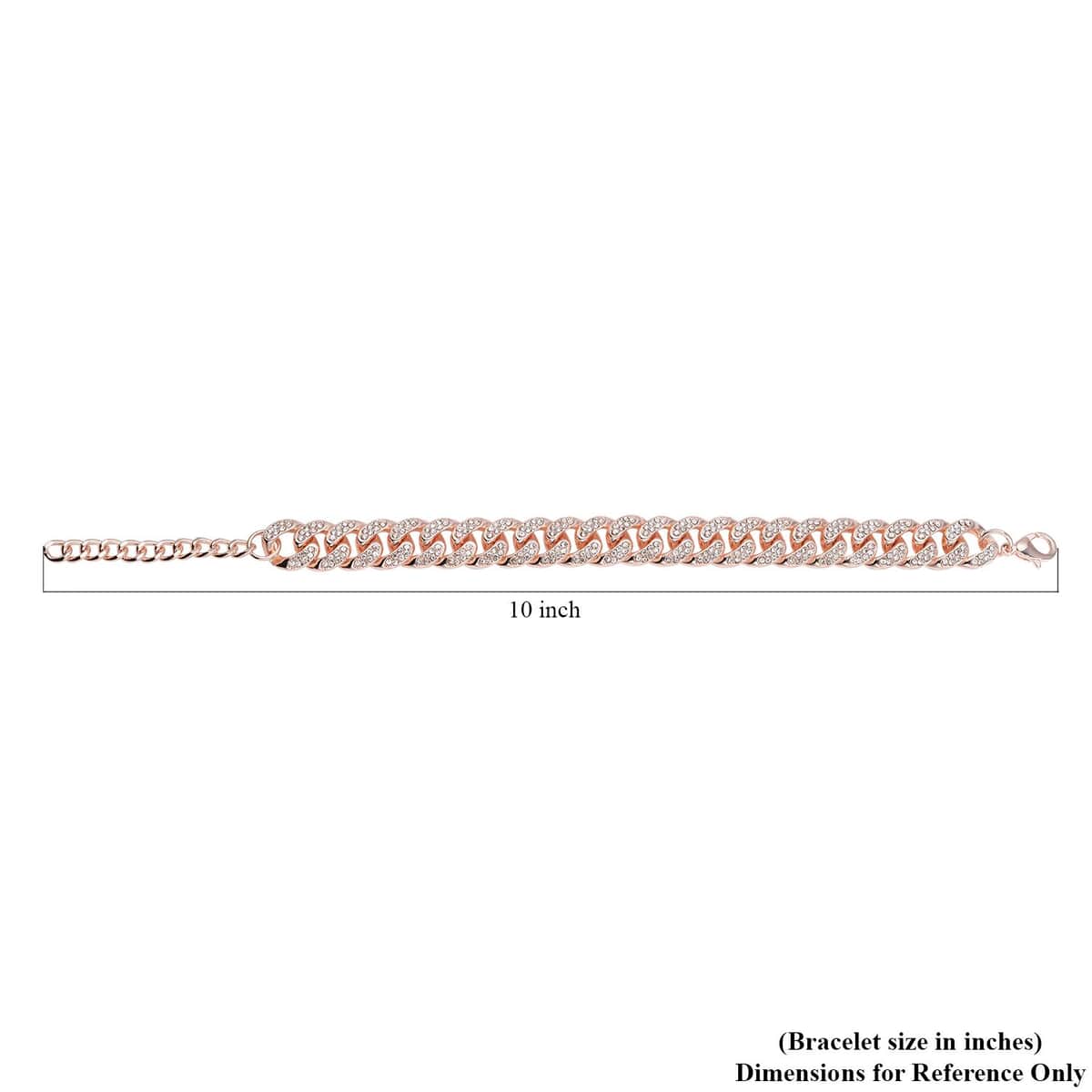 Austrian Crystal Curb Link Bracelet in Rosetone (7.5-9.5In) image number 4