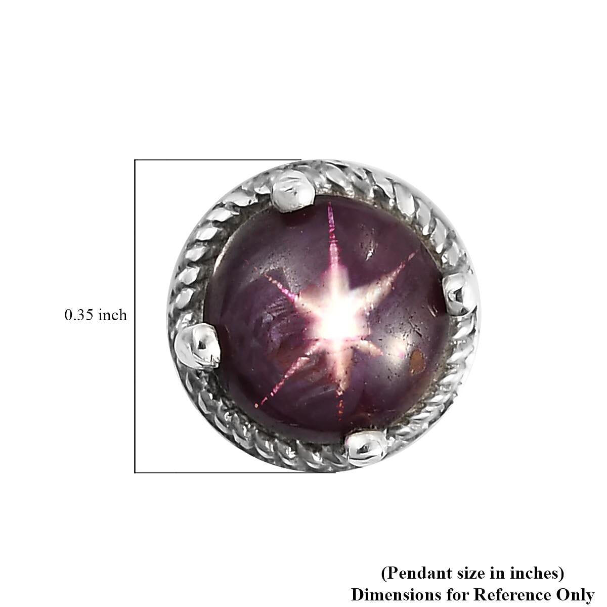 Indian Star Ruby Solitaire Stud Earrings in Platinum Over Sterling Silver 3.50 ctw