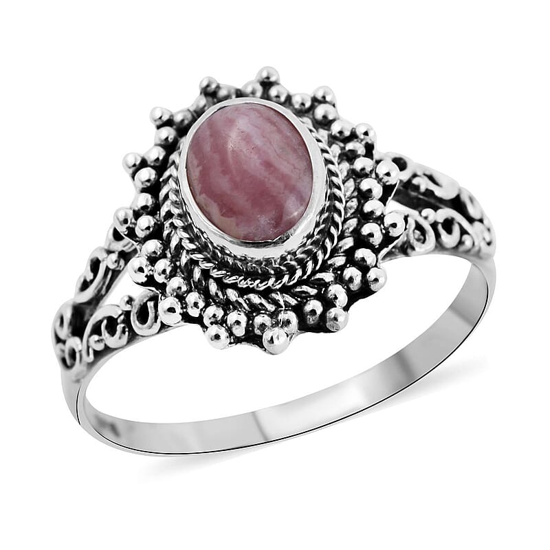 Bali Legacy Rhodochrosite Ring in Sterling Silver (Size 10.0) 2.00 ctw