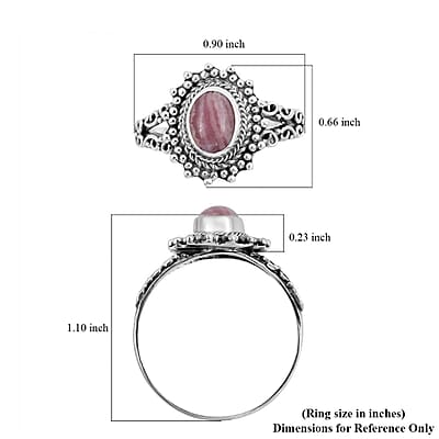 Bali Legacy Rhodochrosite Ring in Sterling Silver (Size 10.0) 2.00 ctw