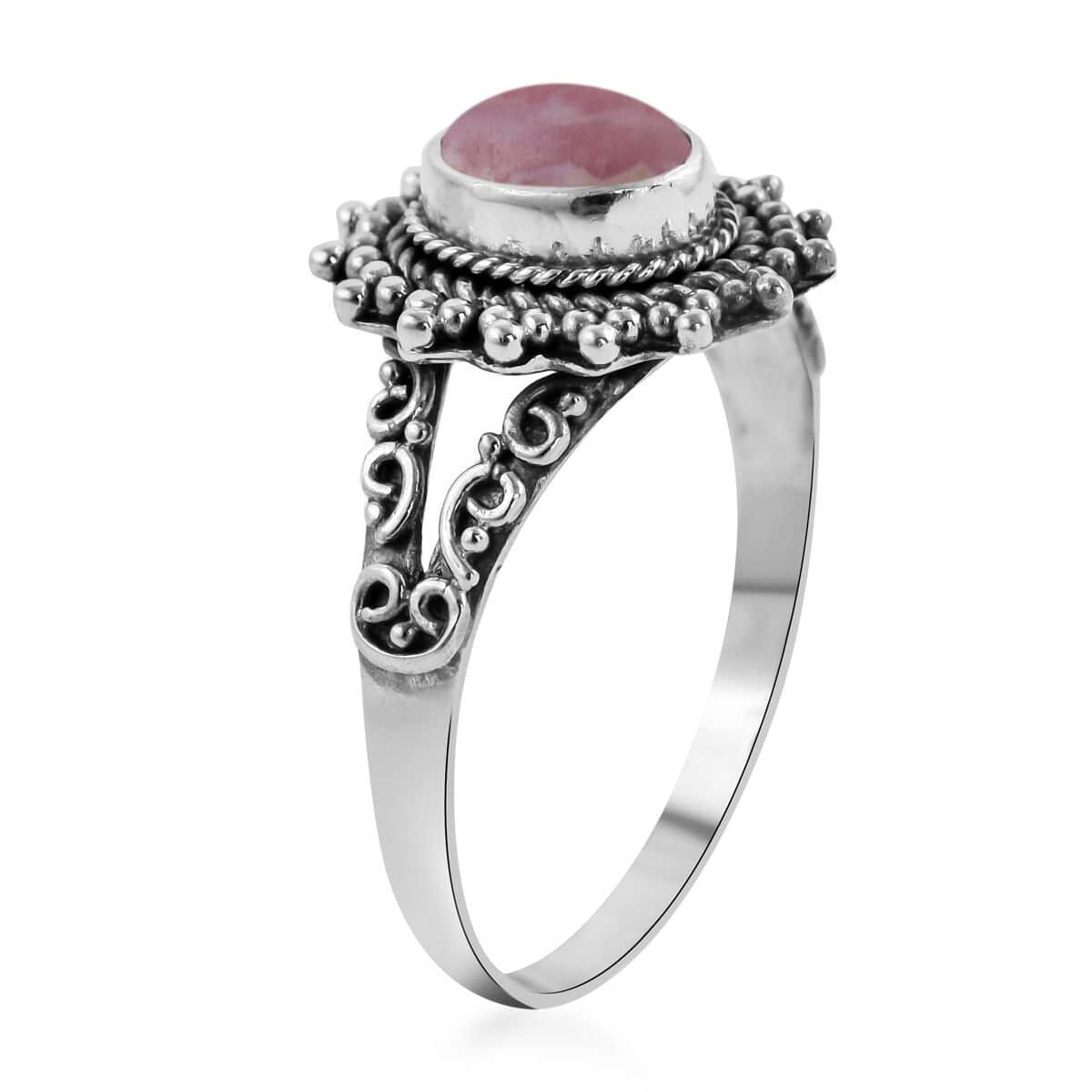 Mother’s Day Gift Bali Legacy Argentinian Rhodochrosite Ring in Sterling Silver (Size 8.0) 1.75 ctw image number 3