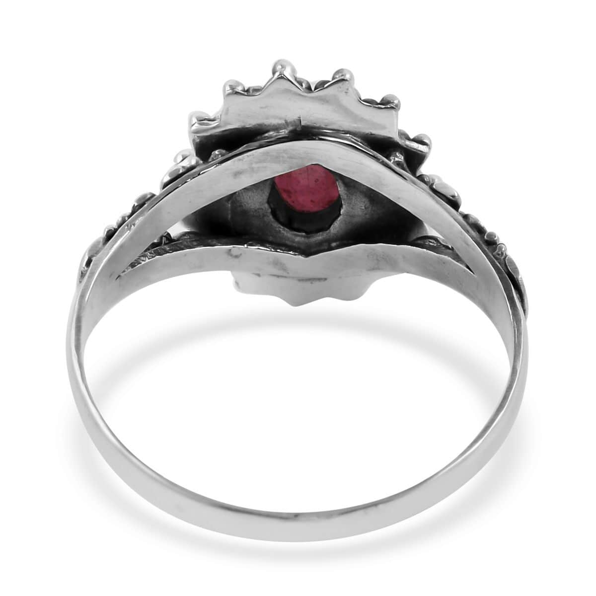 Mother’s Day Gift Bali Legacy Argentinian Rhodochrosite Ring in Sterling Silver (Size 8.0) 1.75 ctw image number 4