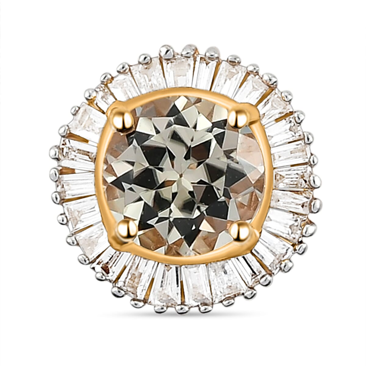 18K Yellow Gold AAA Turkizite, Diamond (G-H, SI) Pendant without Chain 1.11 ctw