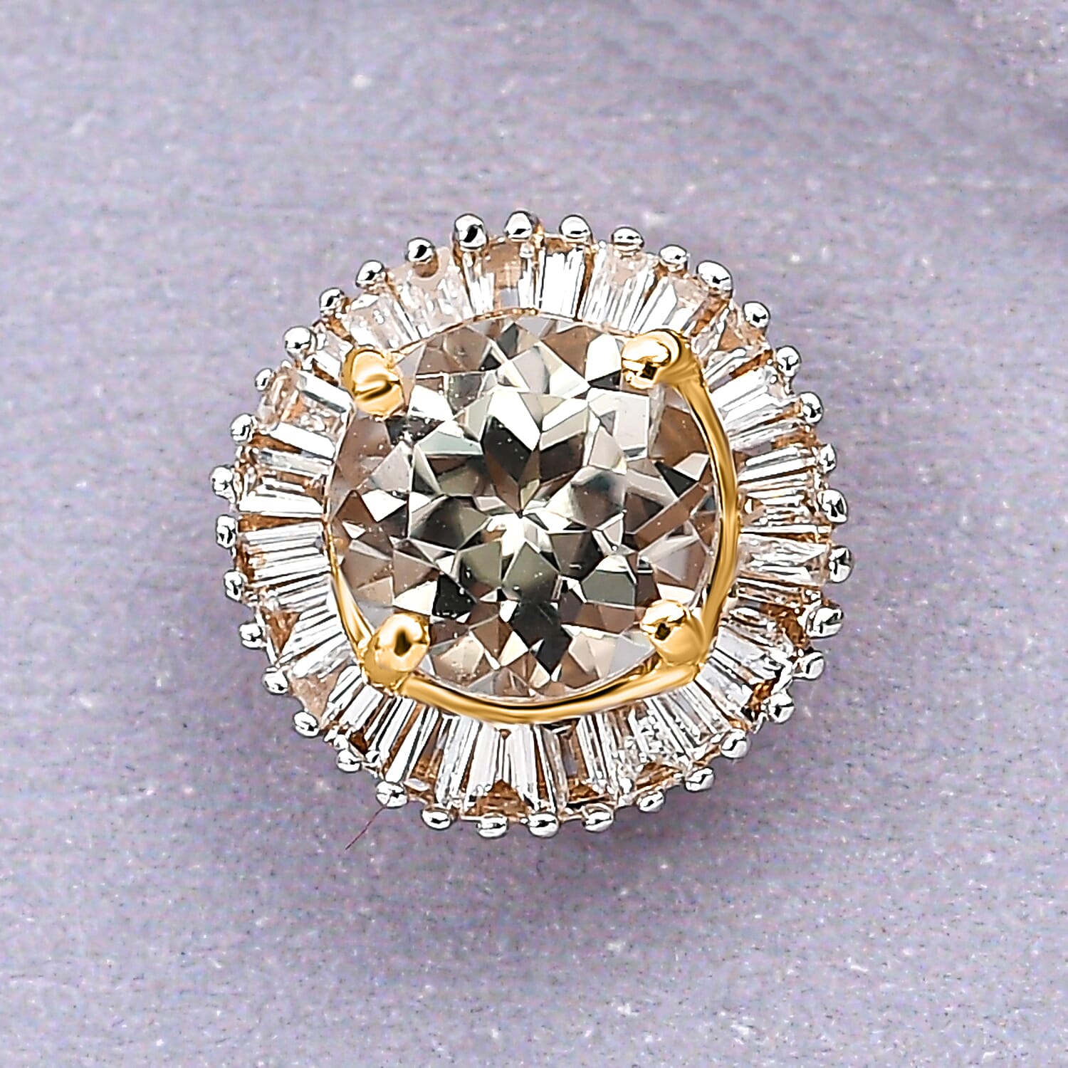 18K Yellow Gold AAA Turkizite, Diamond (G-H, SI) Pendant without Chain 1.11 ctw