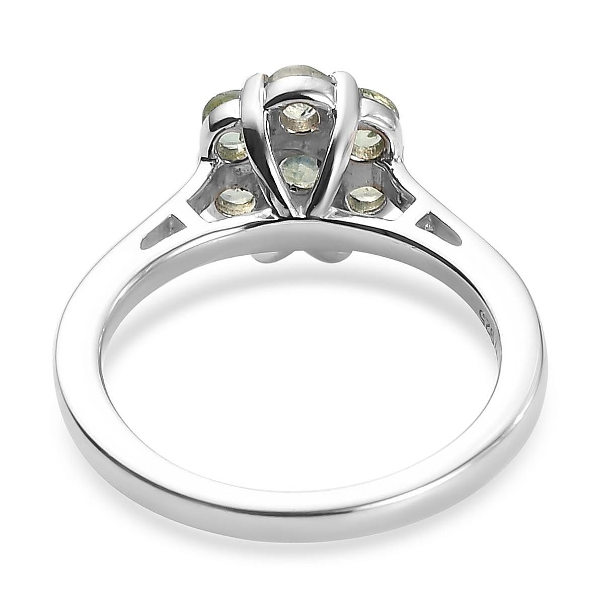 Narsipatnam Alexandrite Pressure Set Floral Ring in Platinum Over Sterling Silver (Size 8.0) 0.90 ctw