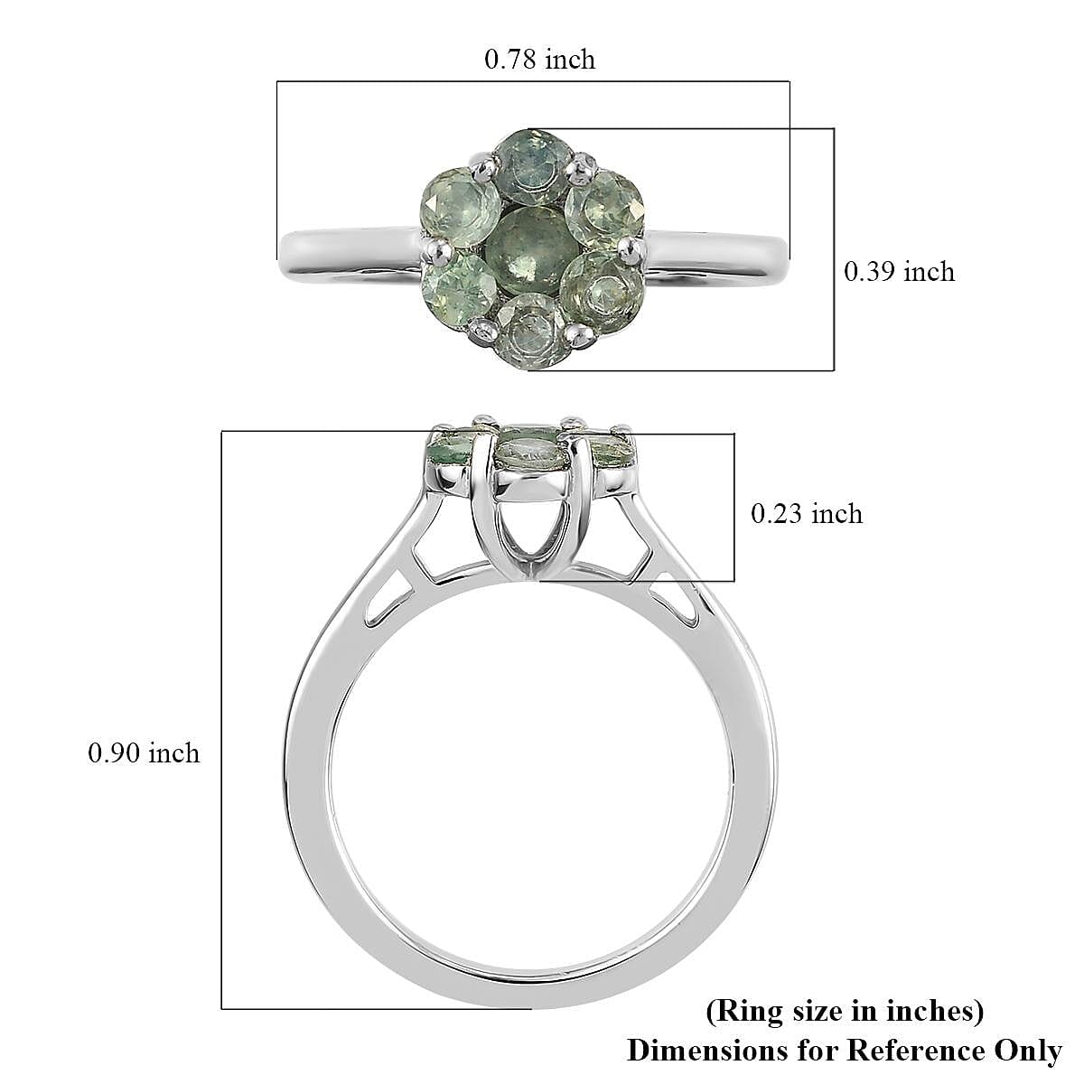 Narsipatnam Alexandrite Pressure Set Floral Ring in Platinum Over Sterling Silver (Size 8.0) 0.90 ctw