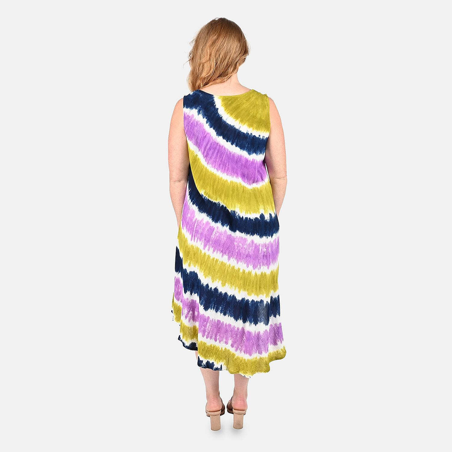 Tamsy Green Tie Dye Umbrella Dress - One Size Fits Most