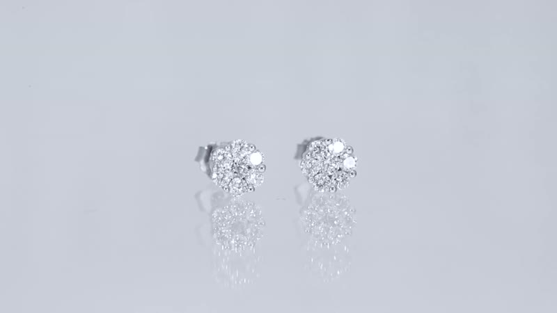 10K White Gold G-H SI Luxuriant Lab Grown Diamond Stud Earrings 0.50 ctw