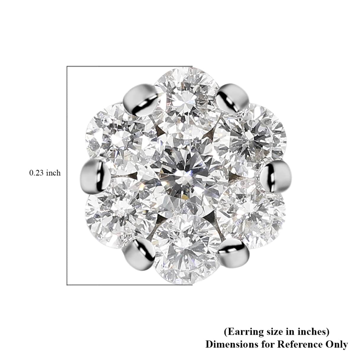 Luxoro 10K White Gold G-H SI Lab Grown Diamond Stud Earrings 0.50 ctw image number 3