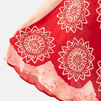 Tamsy Red Tie Dye Umbrella Dress - One Size Fits Most