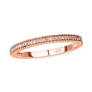 Natural Pink Diamond 0.15 ctw Ring in Vermeil RG Over Sterling Silver (Size 10)