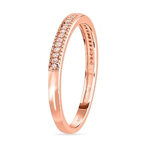 Natural Pink Diamond 0.15 ctw Ring in Vermeil RG Over Sterling Silver (Size 10)