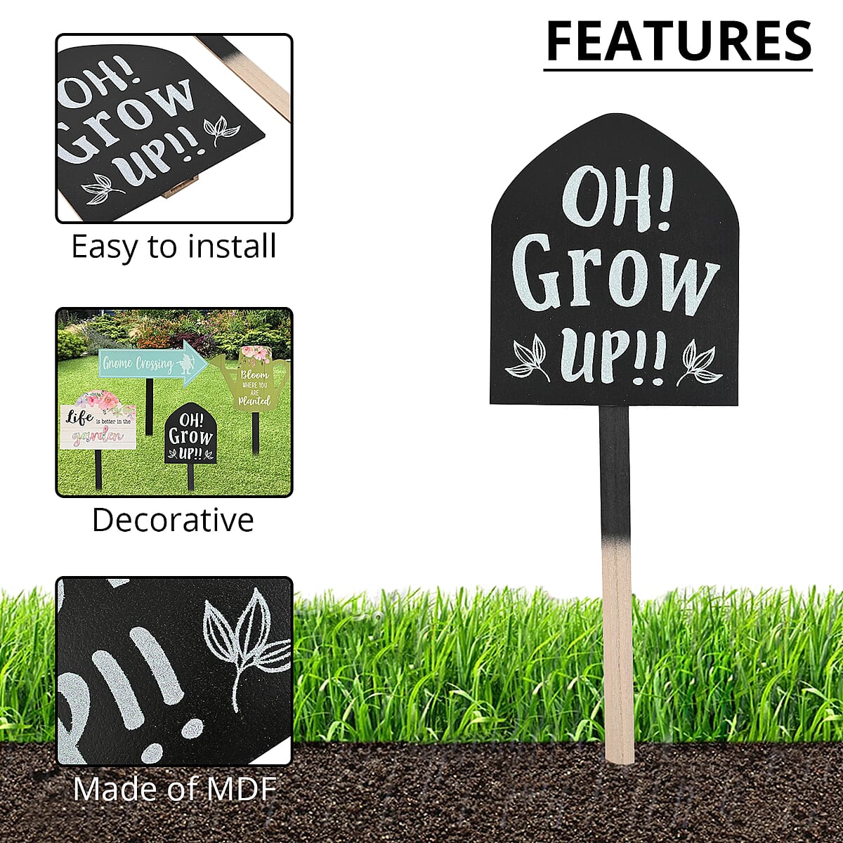 Oh Grow Up!! Planter Stake (14-16 in) image number 2