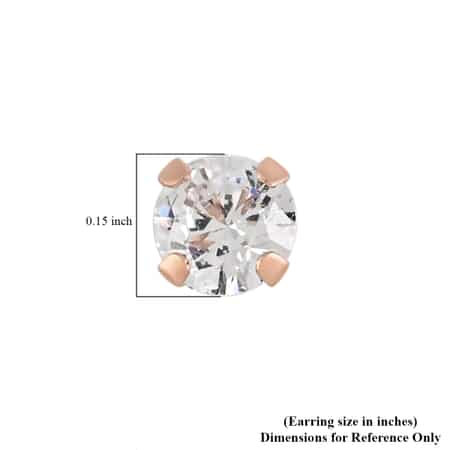 10K Rose Gold Simulated Diamond Solitaire Stud Earrings 0.15 ctw image number 4