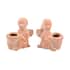 Angel Collection Set of 2 Cream Ceramic Angel Candle Holders image number 0
