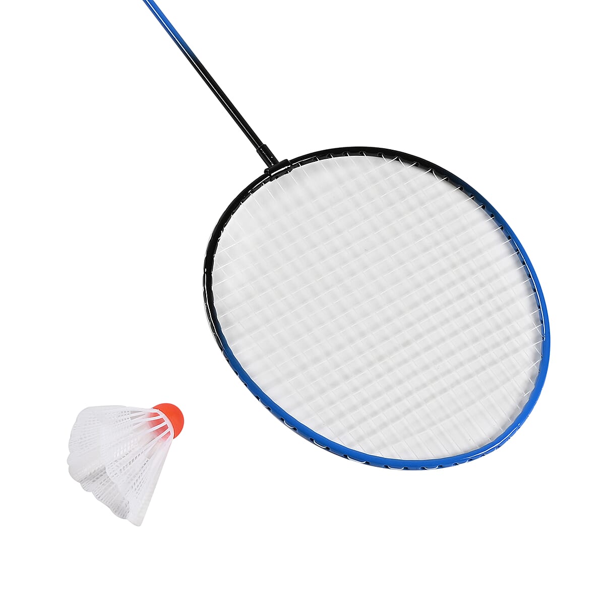 Blue and Black Badminton Racket with Birdie 24.5 Inches and Clear Net Bag image number 5