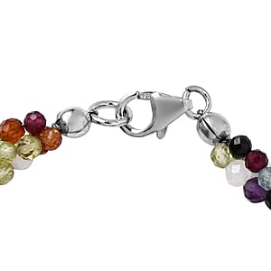 Ankur Treasure Chest Multi Gemstone 41.75 ctw Twisted Beaded Bracelet in Sterling Silver (7.25 In)