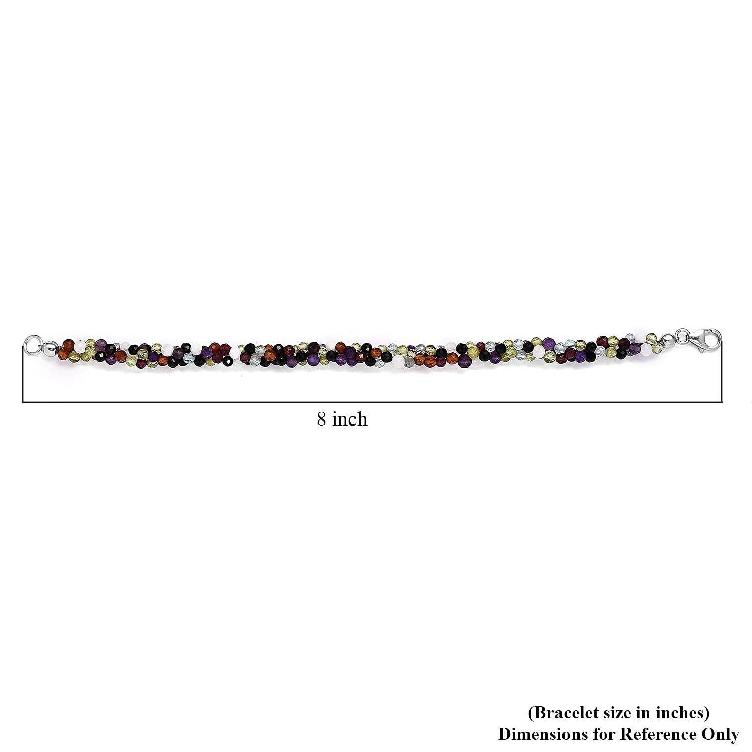 Ankur Treasure Chest Multi Gemstone 41.75 ctw Twisted Beaded Bracelet in Sterling Silver (7.25 In)