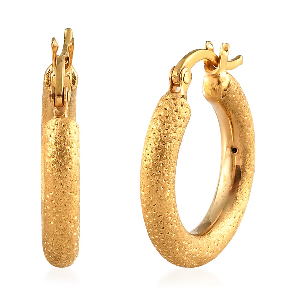 Super Find Electroforming Gold Collection 22K Yellow Gold Hoop Earrings 3.35 Grams image number 0