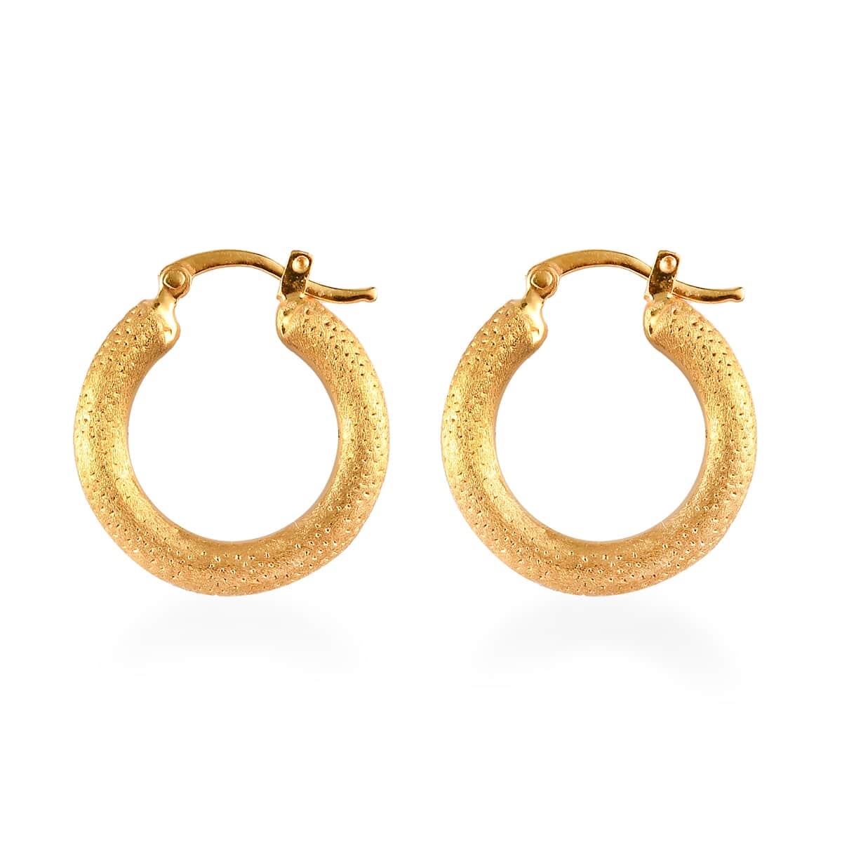 Super Find Electroforming Gold Collection 22K Yellow Gold Hoop Earrings 3.35 Grams image number 3
