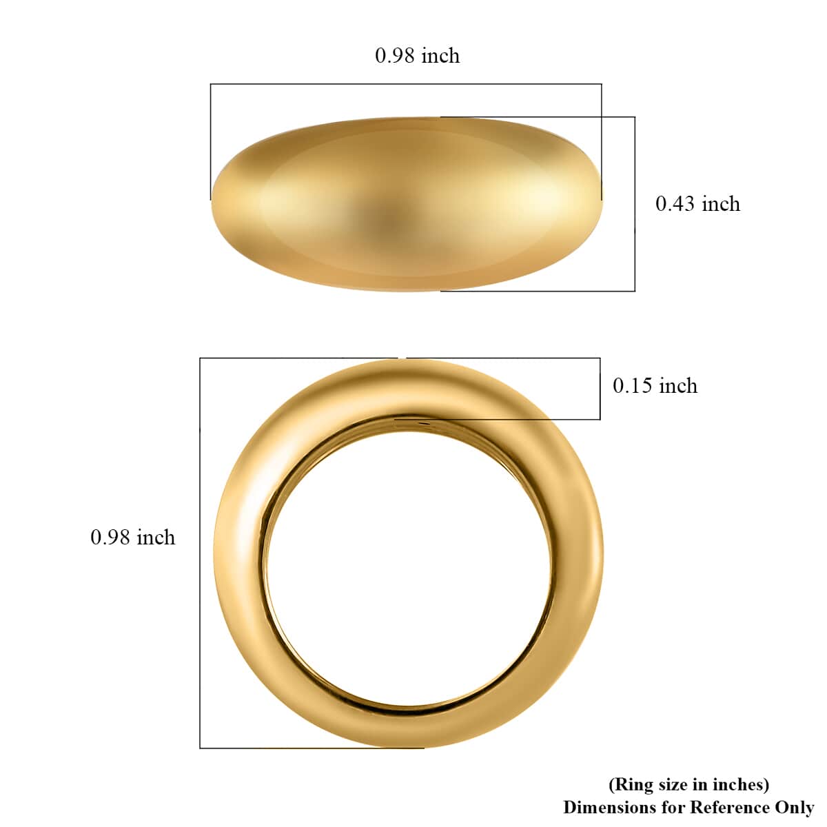 Super Find Electroforming Gold Collection 18K Yellow Gold Band Ring (Size 8.0)  image number 5