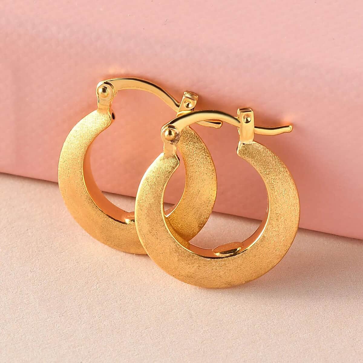 18K Yellow Gold Earrings, Gold Hoops, Birthday Gifts For Her image number 1