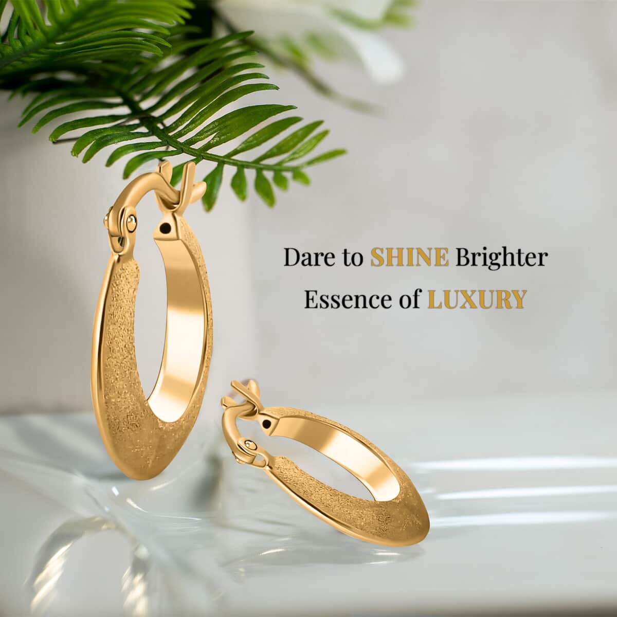 18K Yellow Gold Earrings, Gold Hoops, Birthday Gifts For Her image number 3