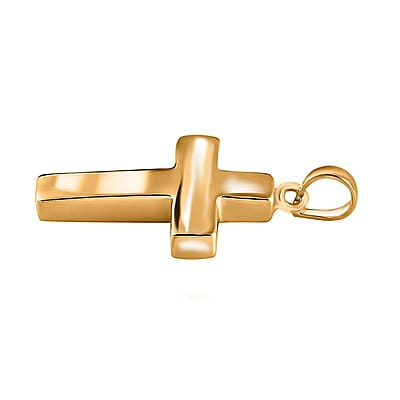 18K Yellow Gold Electroform Cross Pendant, Yellow Gold Pendant, Gold Jewelry, Solid Gold Pendant 1.55 Grams