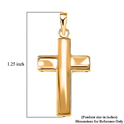 18K Yellow Gold Electroform Cross Pendant, Yellow Gold Pendant, Gold Jewelry, Solid Gold Pendant 1.55 Grams