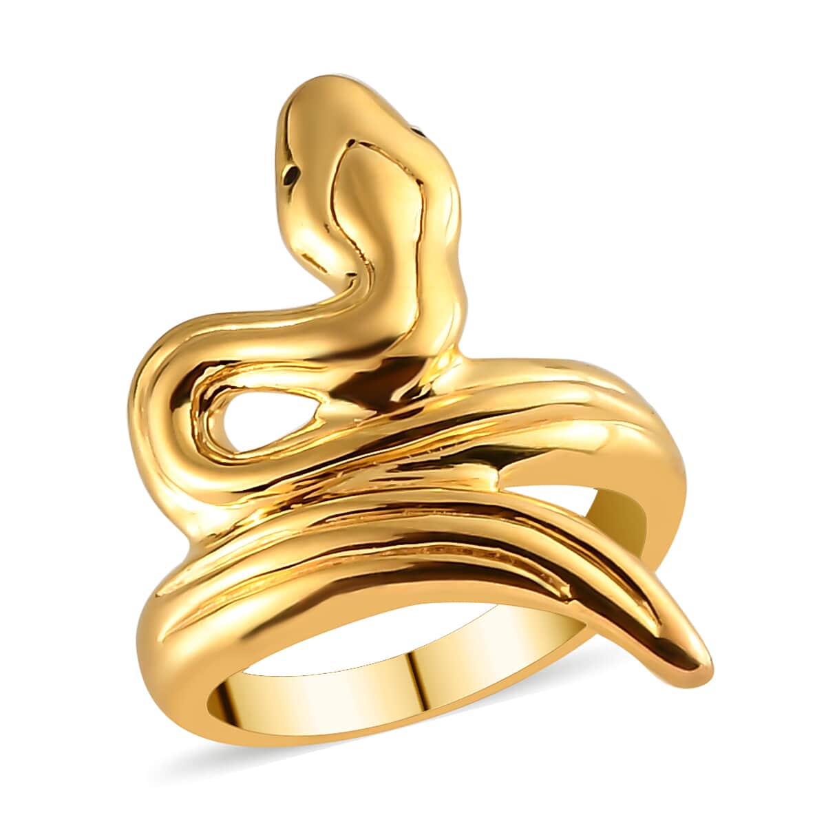 Super Find Electroforming Gold Collection 18K Yellow Gold Snake Ring (Size 5.0) 2.25 Grams image number 0