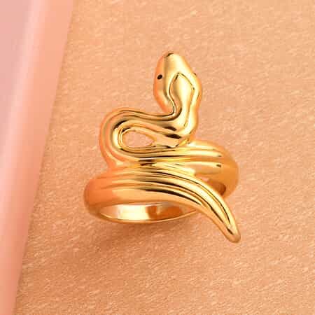 Super Find Electroforming Gold Collection 18K Yellow Gold Snake Ring (Size 5.0) 2.25 Grams image number 1
