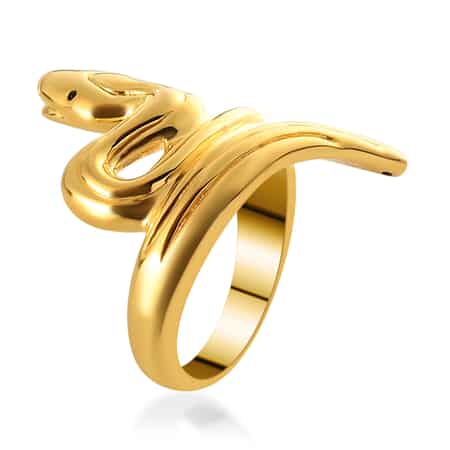 Super Find Electroforming Gold Collection 18K Yellow Gold Snake Ring (Size 5.0) 2.25 Grams image number 3