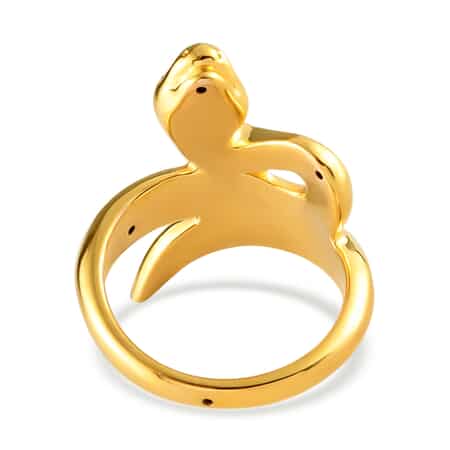 Super Find Electroforming Gold Collection 18K Yellow Gold Snake Ring (Size 5.0) 2.25 Grams image number 4