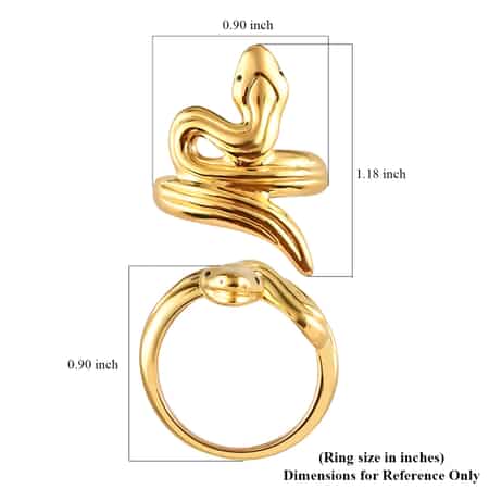 Super Find Electroforming Gold Collection 18K Yellow Gold Snake Ring (Size 5.0) 2.25 Grams image number 5