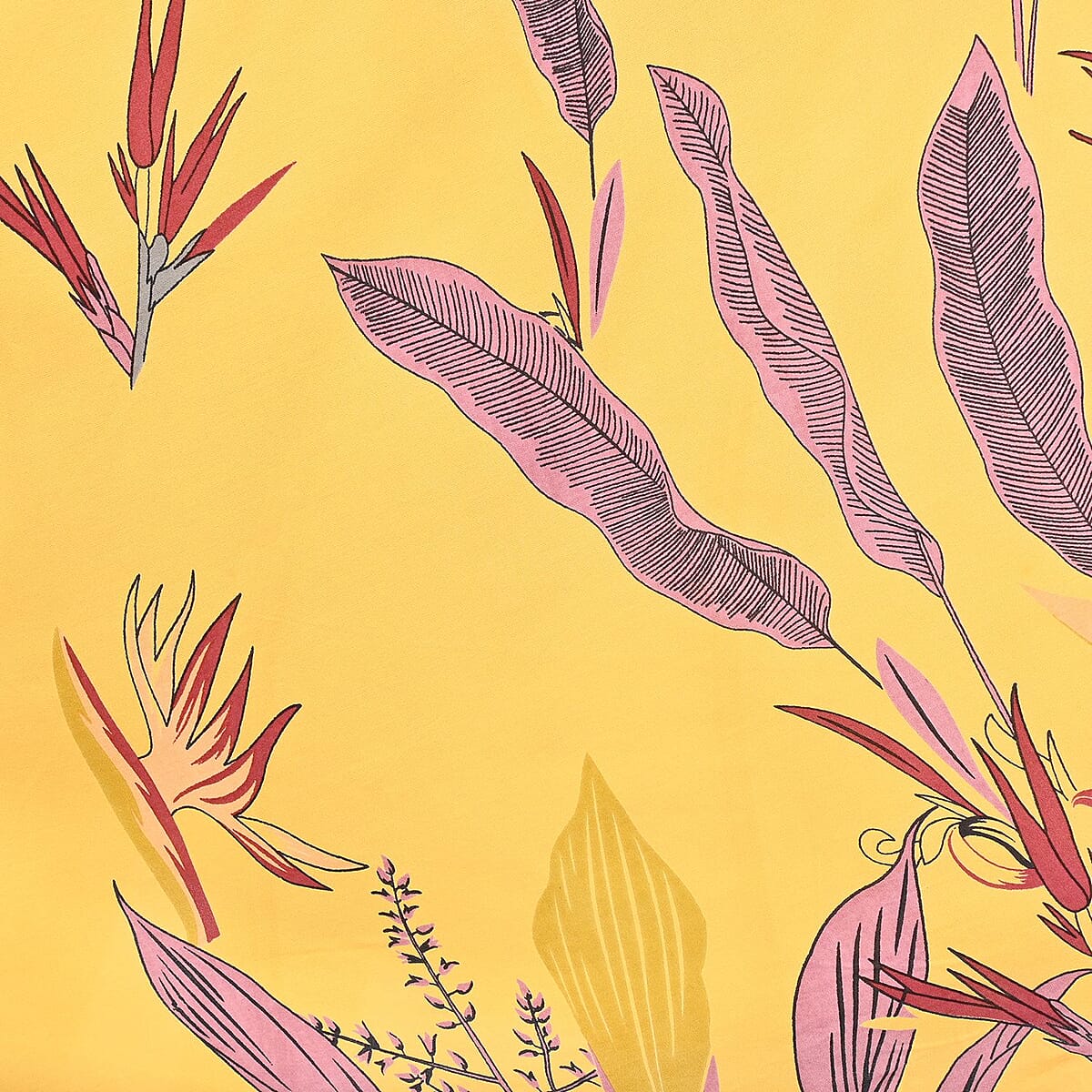 Tamsy Mustard Floral Screen Printed Umbrella Dress - One Size Fits Most image number 4