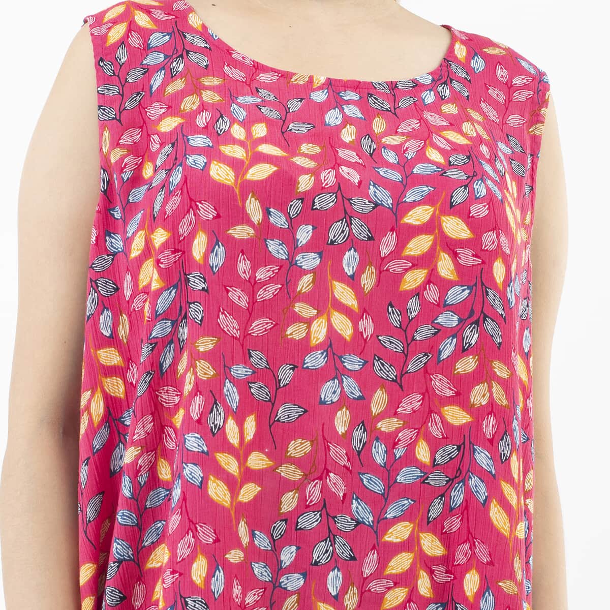 Tamsy Pink Vine Print Top - One Size Plus image number 4