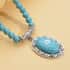 Blue Howlite and Light Blue Austrian Crystal Beaded Necklace 18.5-22.5 Inches in Silvertone 200.00 ctw image number 1