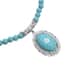 Blue Howlite and Light Blue Austrian Crystal Beaded Necklace 18.5-22.5 Inches in Silvertone 200.00 ctw image number 3